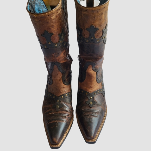 Ariat Rogue Pointed Snipped Toe Cowboy Boots Size 7B Leather - Picture 9 of 16